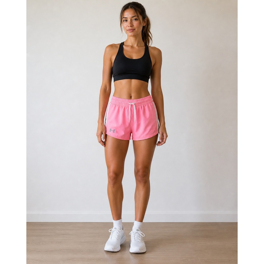 Under Armour Fly By 2.0 Shorts Womens XS Pink‎ HeatGear Loose Running Athletic